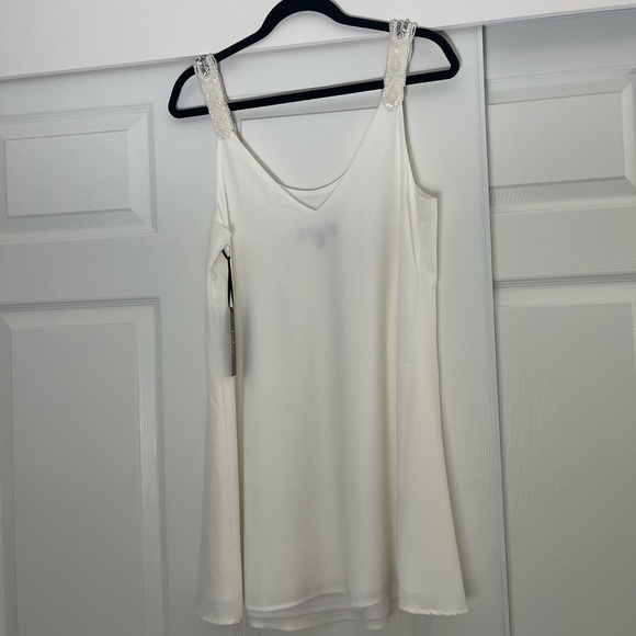 Lulus white dress with beaded detailing on straps - Picture 2 of 5